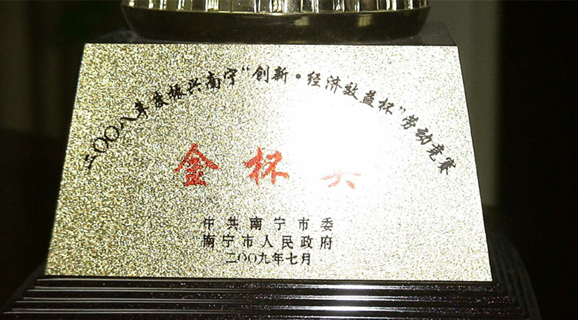 2008年度振興南寧“創(chuàng  )新.經(jīng)濟效益杯”勞動(dòng)競賽金杯獎